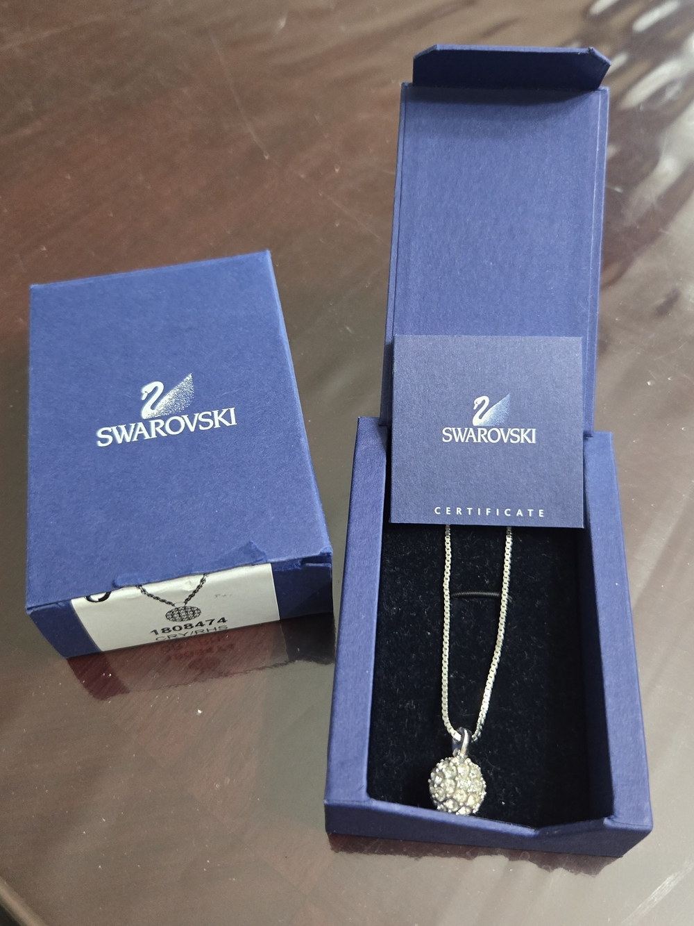 Swarovski Silver Crystal Cluster Pendant Necklace